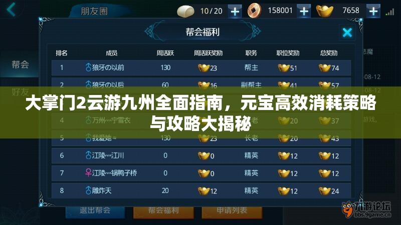 大掌门2云游九州全面指南，元宝高效消耗策略与攻略大揭秘
