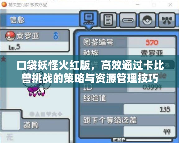 口袋妖怪火红版，高效通过卡比兽挑战的策略与资源管理技巧