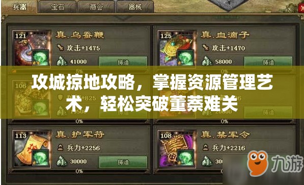 攻城掠地攻略，掌握资源管理艺术，轻松突破董萘难关