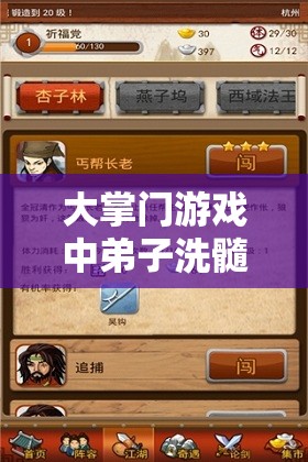 大掌门游戏中弟子洗髓功能详解，资源管理技巧、高效利用策略及避免浪费方法
