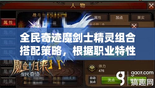 全民奇迹魔剑士精灵组合搭配策略，根据职业特性与战斗需求选择