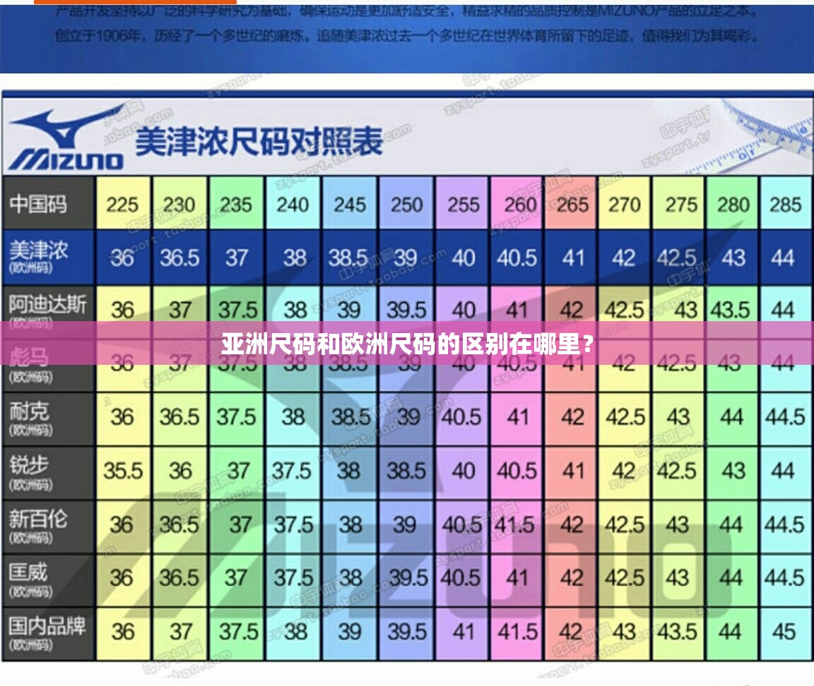 亚洲尺码和欧洲尺码的区别在哪里？