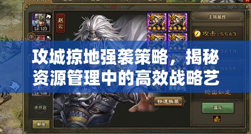 攻城掠地强袭策略，揭秘资源管理中的高效战略艺术与技巧