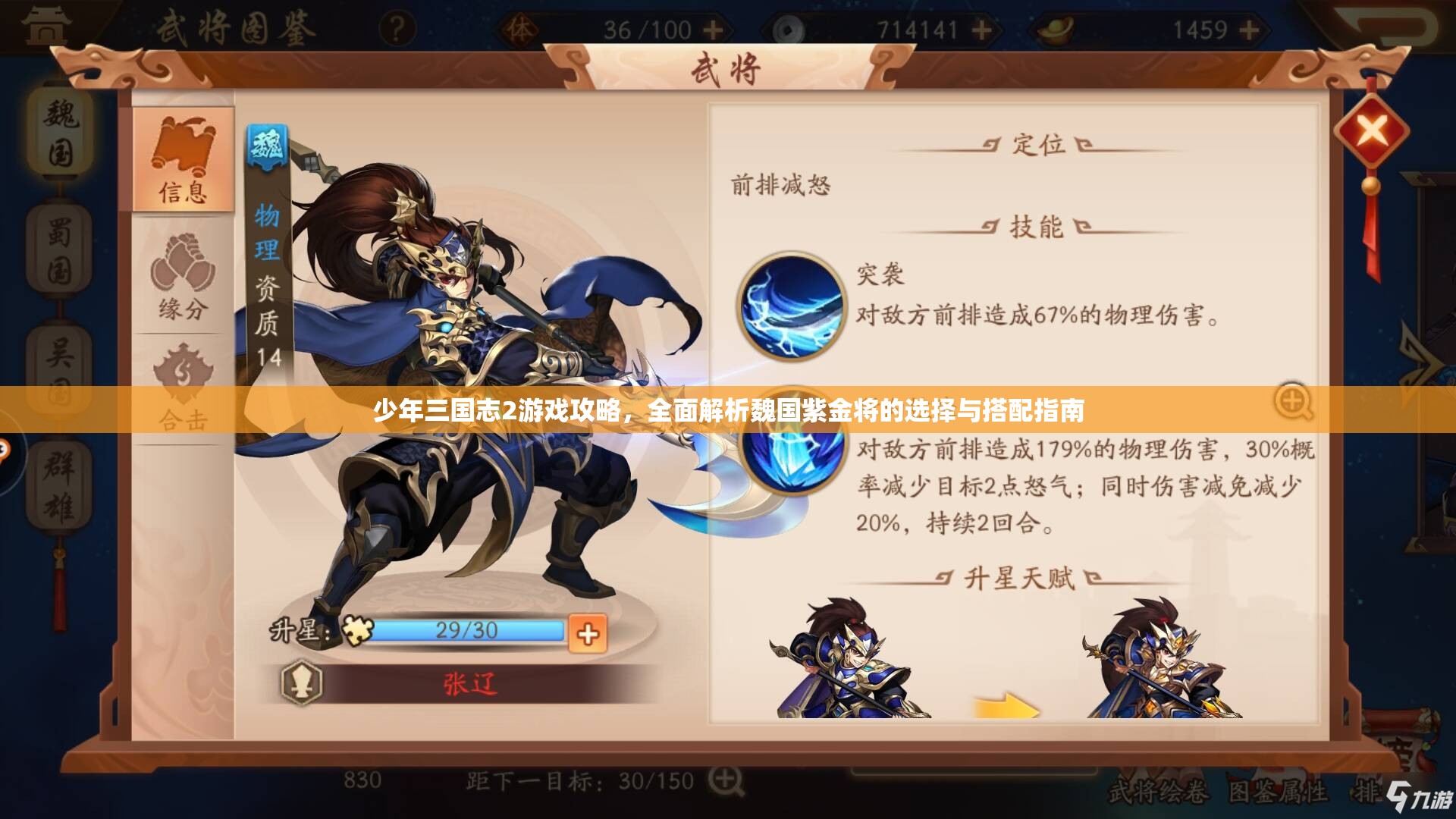 少年三国志2游戏攻略，全面解析魏国紫金将的选择与搭配指南