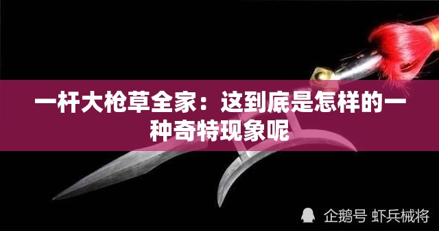 一杆大枪草全家：这到底是怎样的一种奇特现象呢
