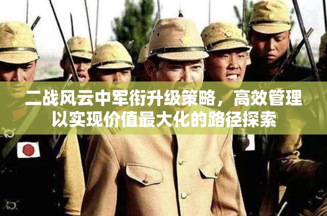 二战风云中军衔升级策略，高效管理以实现价值最大化的路径探索