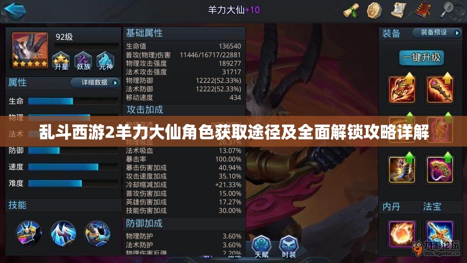 乱斗西游2羊力大仙角色获取途径及全面解锁攻略详解