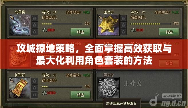 攻城掠地策略，全面掌握高效获取与最大化利用角色套装的方法
