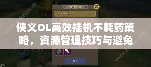 侠义OL高效挂机不耗药策略，资源管理技巧与避免资源浪费指南