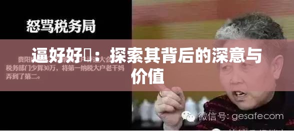 逼好好卄：探索其背后的深意与价值