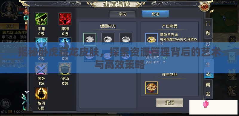 揭秘卧虎藏龙皮肤，探索资源管理背后的艺术与高效策略
