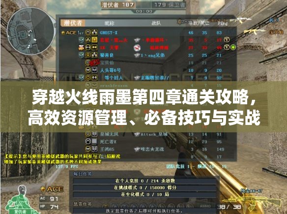 穿越火线雨墨第四章通关攻略，高效资源管理、必备技巧与实战策略详解