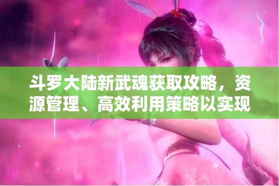 斗罗大陆新武魂获取攻略，资源管理、高效利用策略以实现价值最大化