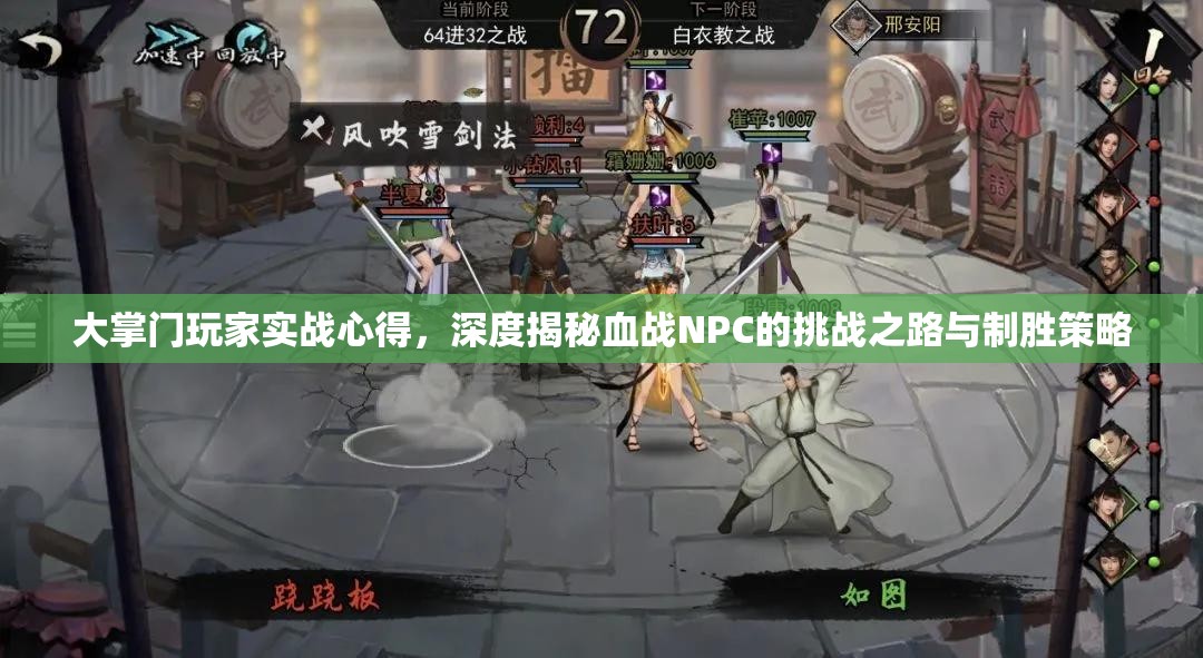 大掌门玩家实战心得，深度揭秘血战NPC的挑战之路与制胜策略