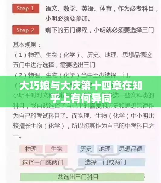 大巧娘与大庆第十四章在知乎上有何异同