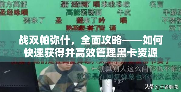 战双帕弥什，全面攻略——如何快速获得并高效管理黑卡资源