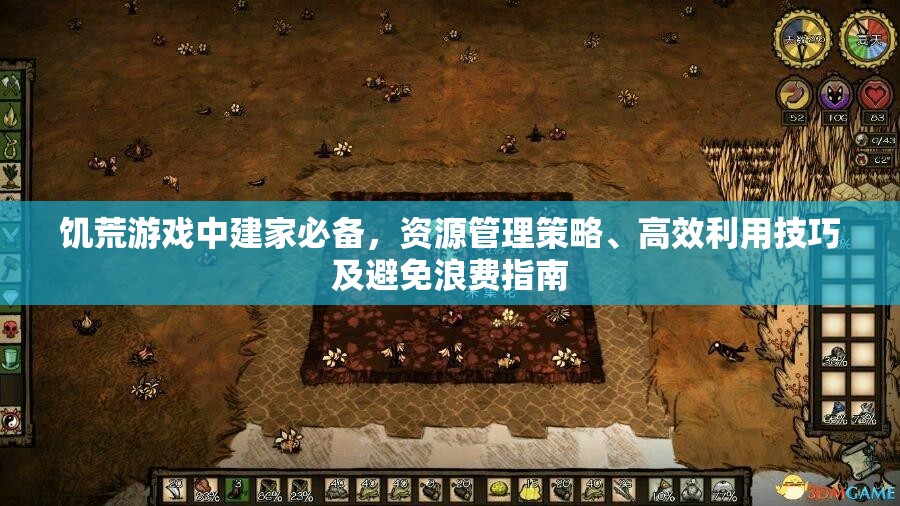 饥荒游戏中建家必备，资源管理策略、高效利用技巧及避免浪费指南