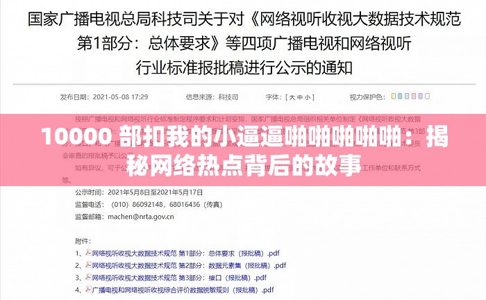 10000 部扣我的小逼逼啪啪啪啪啪：揭秘网络热点背后的故事