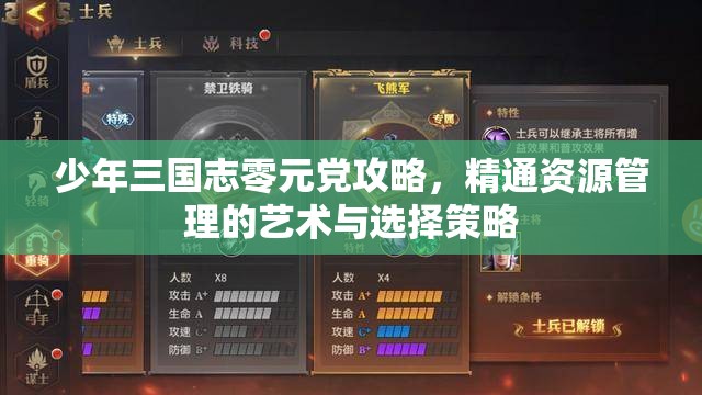少年三国志零元党攻略，精通资源管理的艺术与选择策略