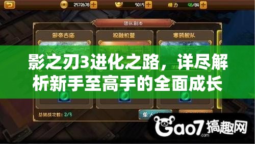影之刃3进化之路，详尽解析新手至高手的全面成长与攻略指南