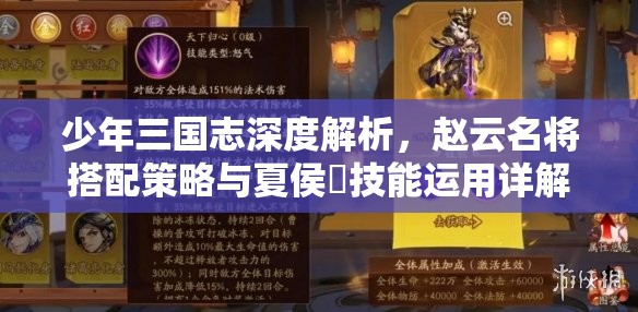 少年三国志深度解析，赵云名将搭配策略与夏侯惇技能运用详解