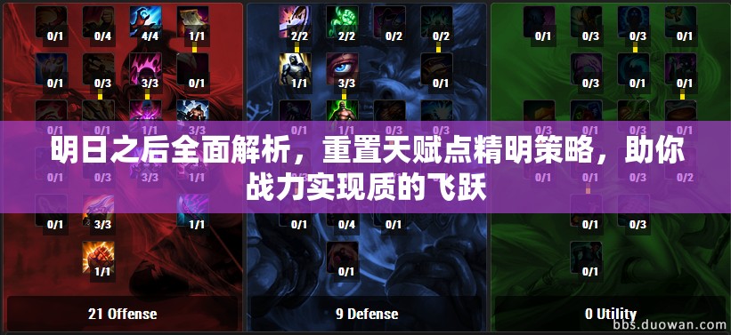 明日之后全面解析，重置天赋点精明策略，助你战力实现质的飞跃