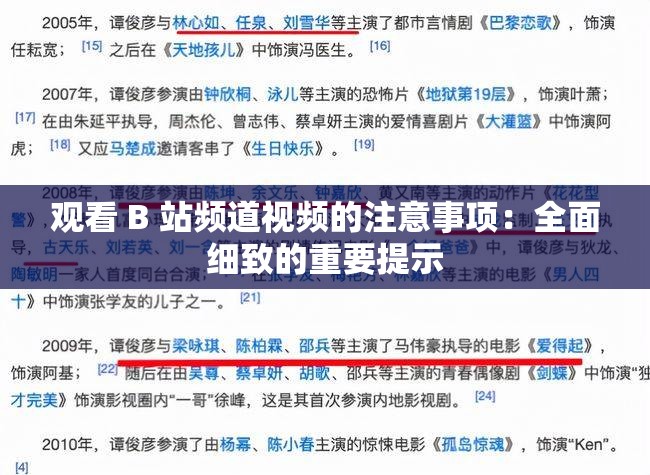 观看 B 站频道视频的注意事项：全面细致的重要提示