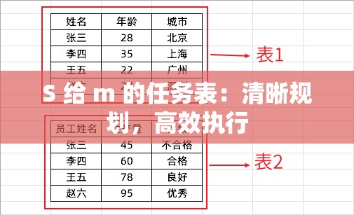 S 给 m 的任务表：清晰规划，高效执行
