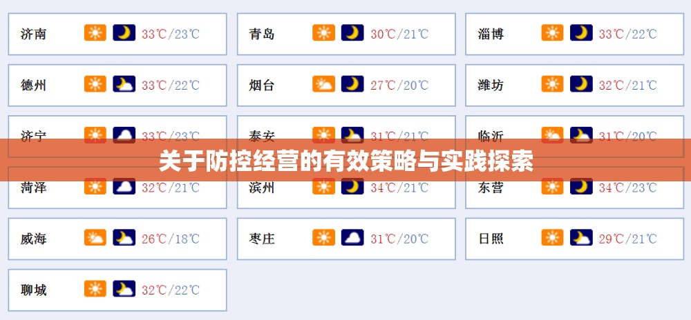 关于防控经营的有效策略与实践探索