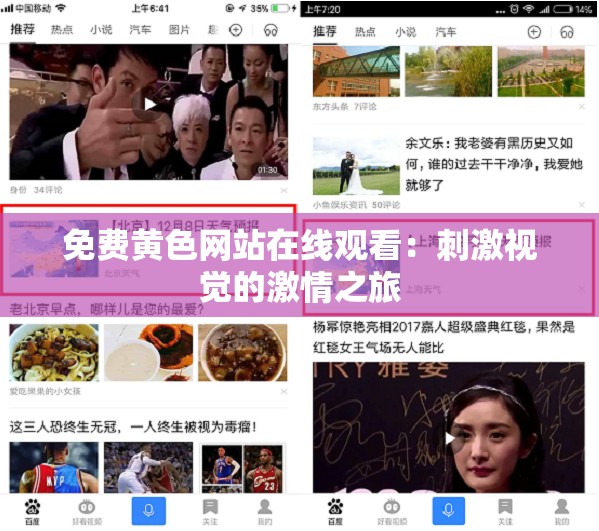 免费黄色网站在线观看：刺激视觉的激情之旅