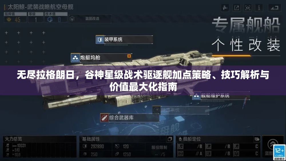 无尽拉格朗日，谷神星级战术驱逐舰加点策略、技巧解析与价值最大化指南