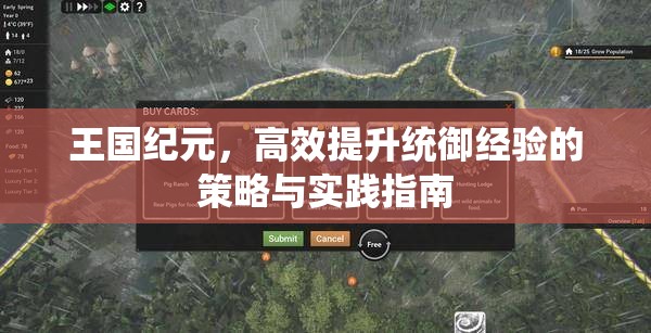 王国纪元，高效提升统御经验的策略与实践指南