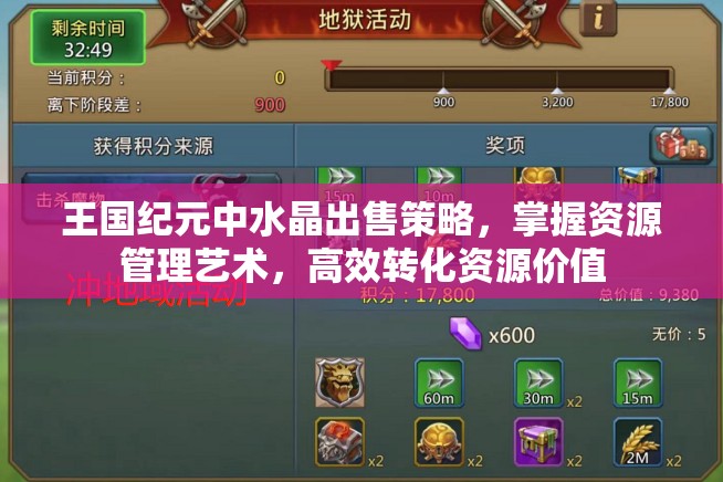 王国纪元中水晶出售策略，掌握资源管理艺术，高效转化资源价值