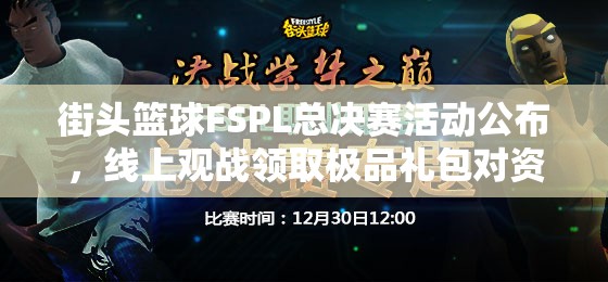 街头篮球FSPL总决赛活动公布，线上观战领取极品礼包对资源管理的战略意义及实施策略