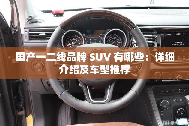国产一二线品牌 SUV 有哪些：详细介绍及车型推荐