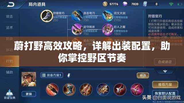 蔚打野高效攻略，详解出装配置，助你掌控野区节奏