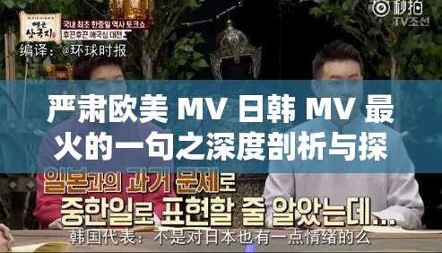 严肃欧美 MV 日韩 MV 最火的一句之深度剖析与探讨