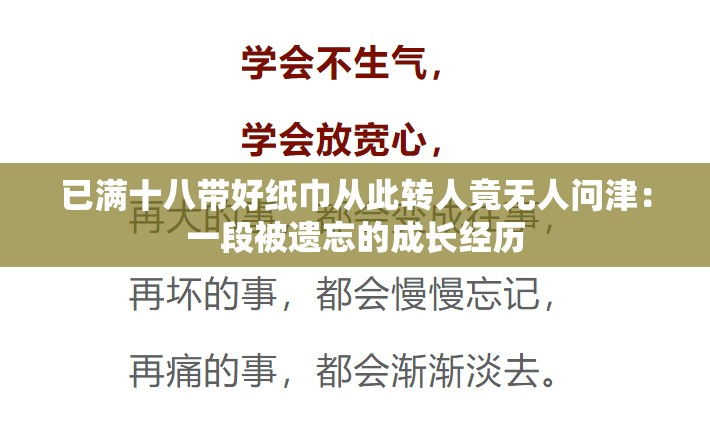 已满十八带好纸巾从此转人竟无人问津：一段被遗忘的成长经历