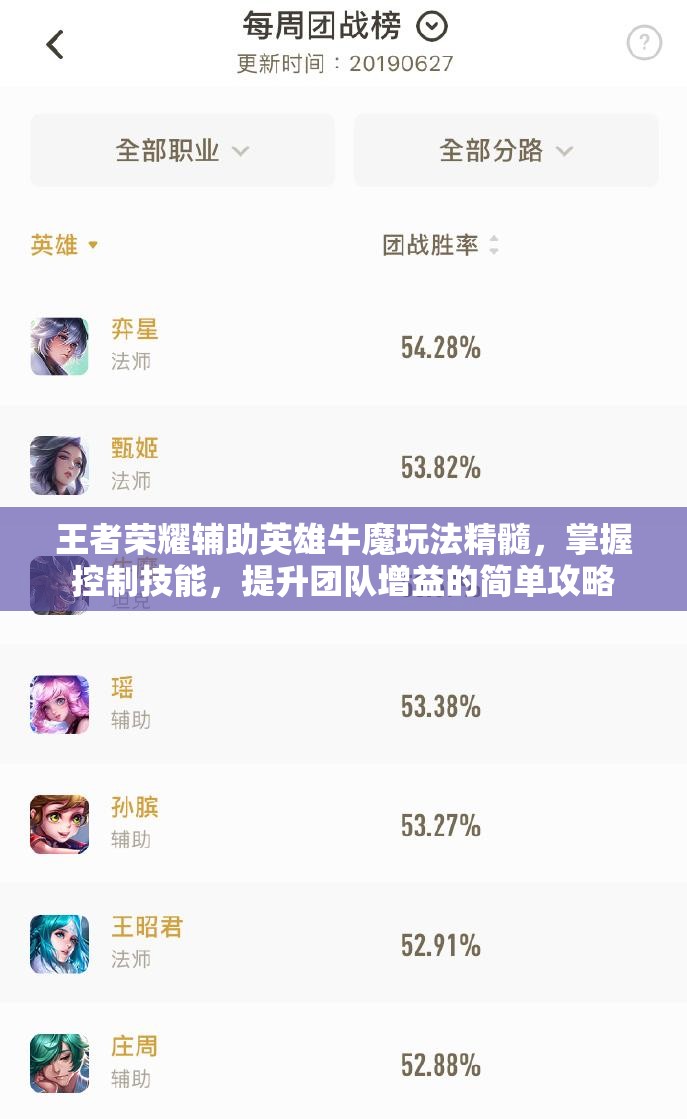 王者荣耀辅助英雄牛魔玩法精髓，掌握控制技能，提升团队增益的简单攻略