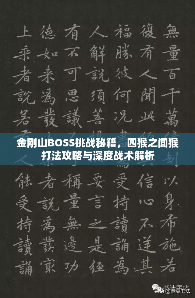 金刚山BOSS挑战秘籍，四猴之闻猴打法攻略与深度战术解析
