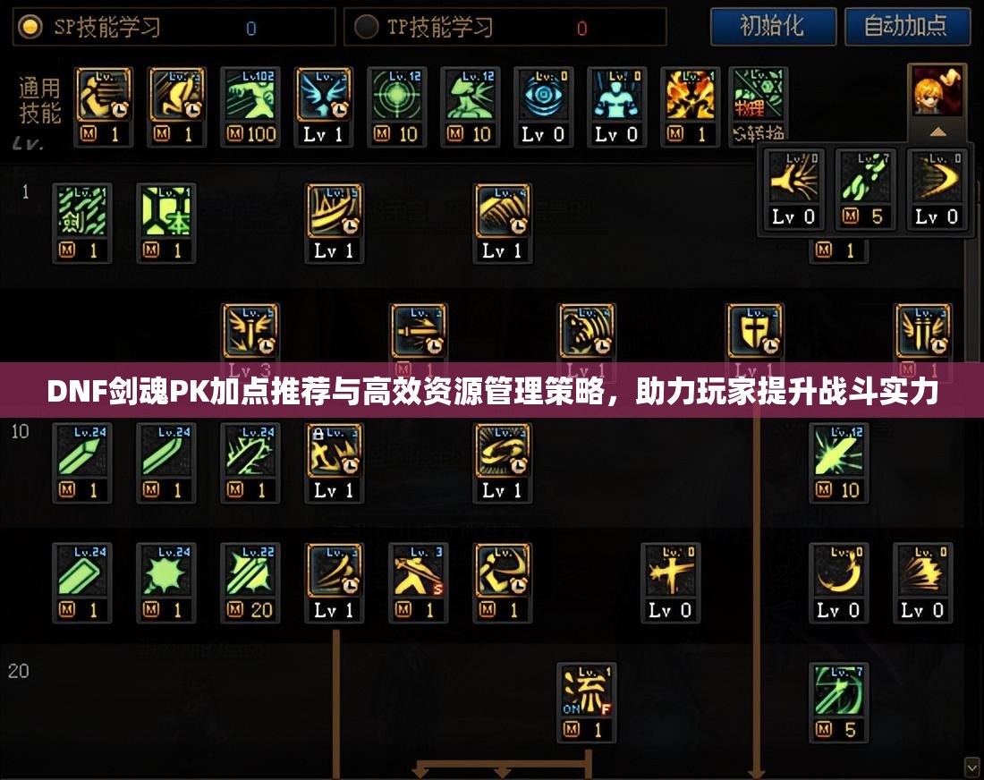 DNF剑魂PK加点推荐与高效资源管理策略，助力玩家提升战斗实力