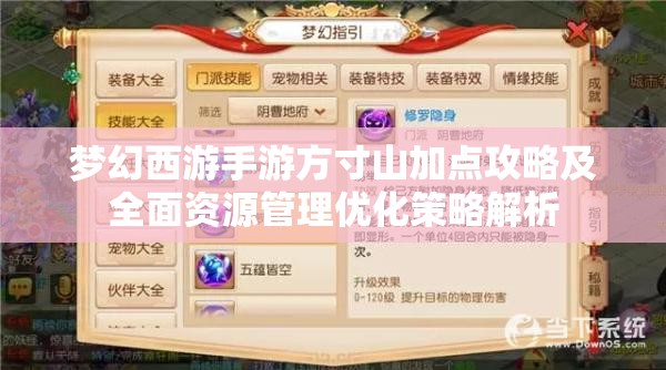 梦幻西游手游方寸山加点攻略及全面资源管理优化策略解析