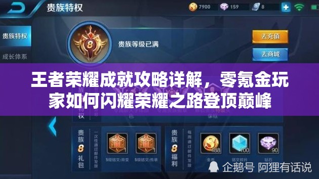 王者荣耀成就攻略详解，零氪金玩家如何闪耀荣耀之路登顶巅峰