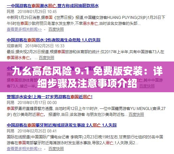 九幺高危风险 9.1 免费版安装：详细步骤及注意事项介绍