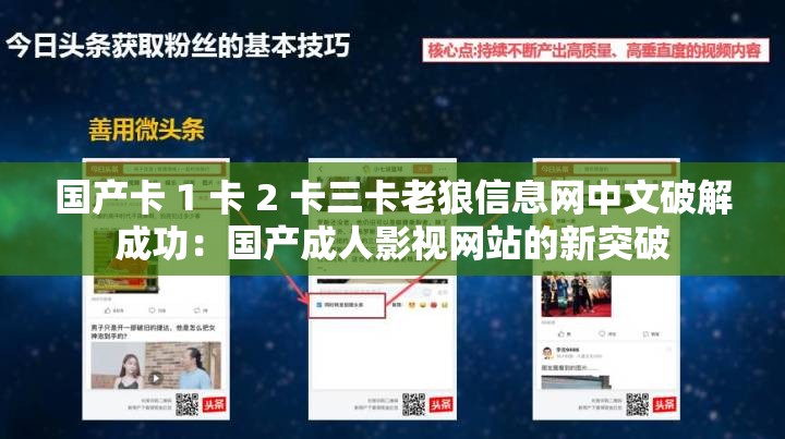 国产卡 1 卡 2 卡三卡老狼信息网中文破解成功：国产成人影视网站的新突破