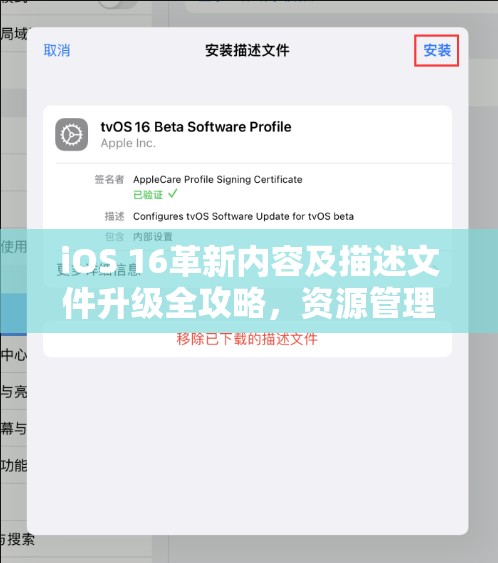 iOS 16革新内容及描述文件升级全攻略，资源管理、高效利用，实现游戏价值最大化