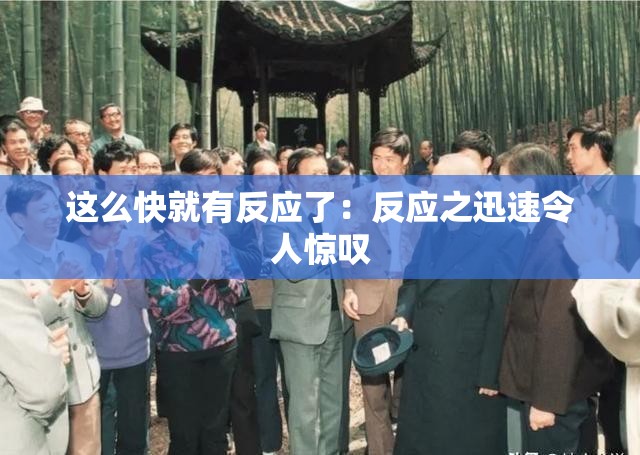 这么快就有反应了：反应之迅速令人惊叹