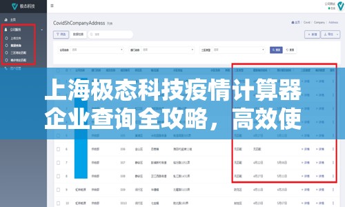 上海极态科技疫情计算器企业查询全攻略，高效使用秘籍大揭秘