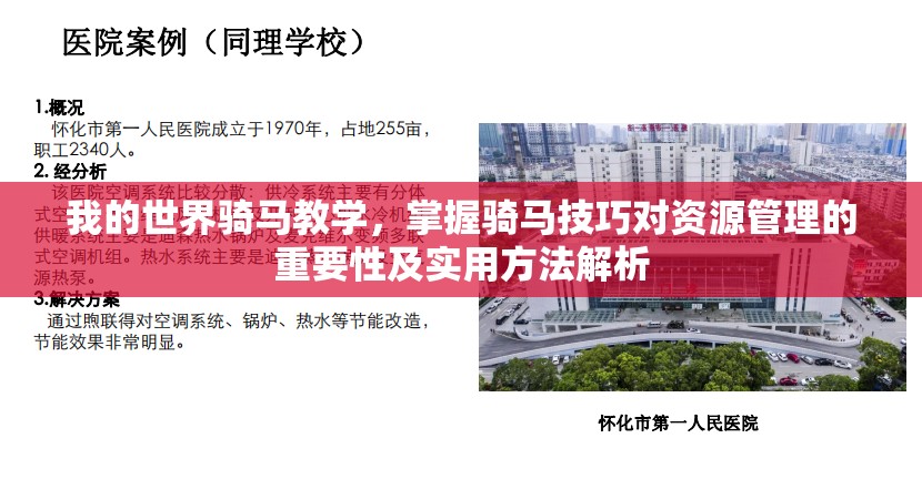 我的世界骑马教学，掌握骑马技巧对资源管理的重要性及实用方法解析