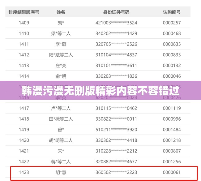 韩漫污漫无删版精彩内容不容错过